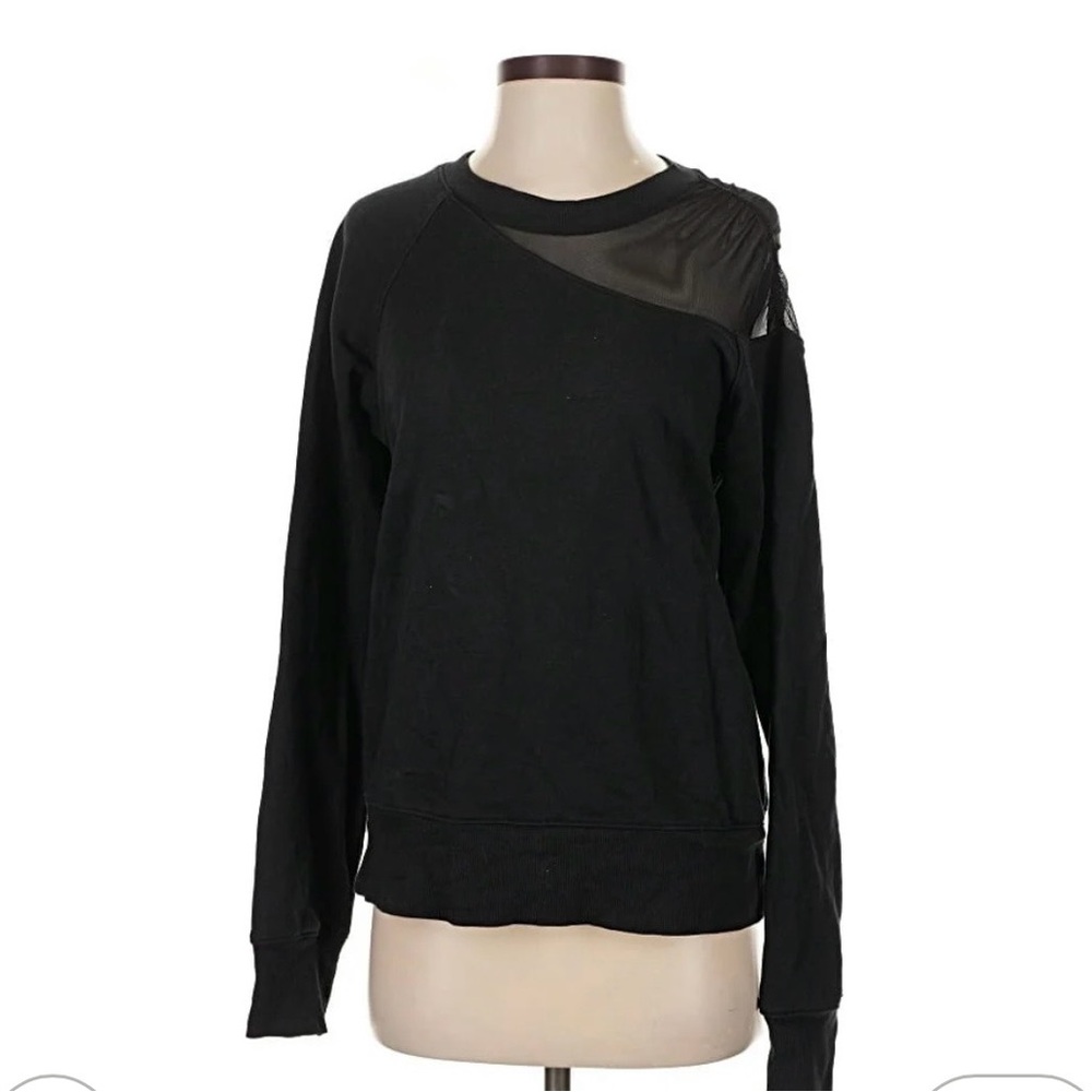 Evereve Black Mesh Detail Top